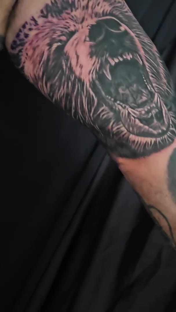 Black-and-grey tattoo by Guy Abergel