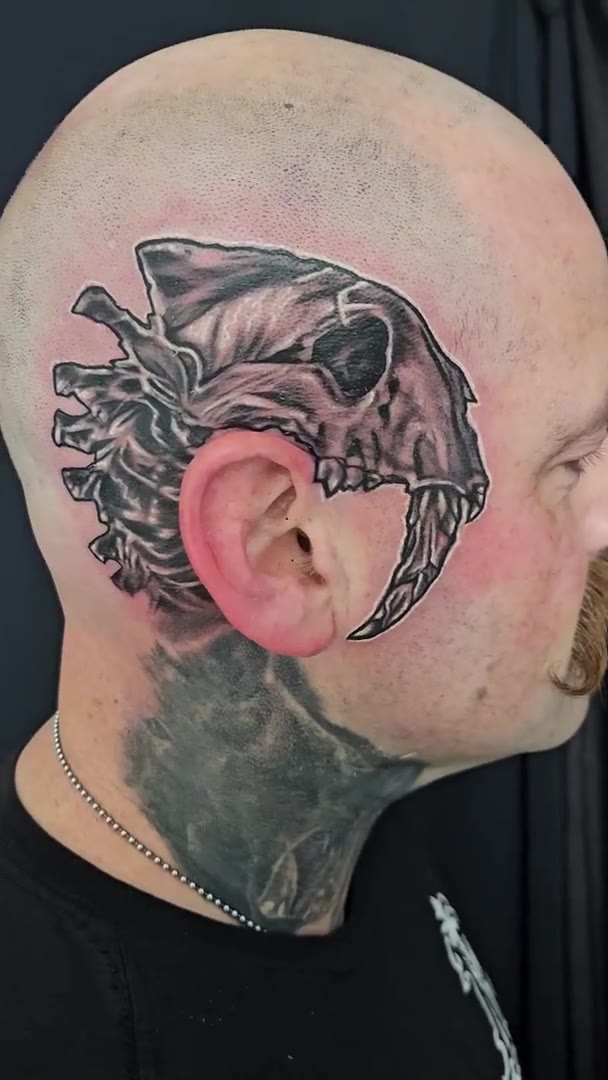 Black-and-grey tattoo by Guy Abergel