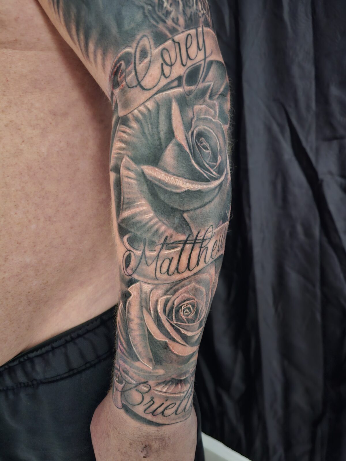 Norse warrior sleeve, forearm detail, by Guy Abergel